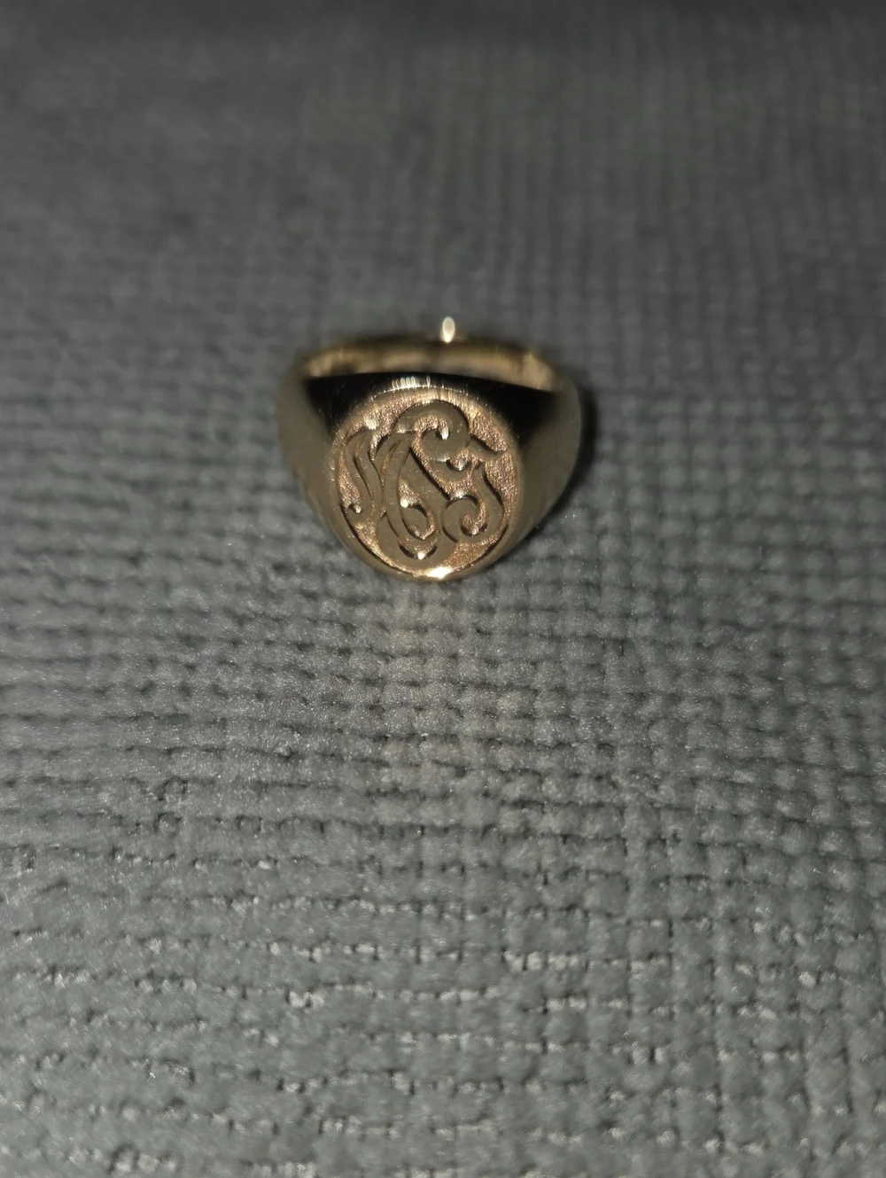 14K Tiffany & Co. Gold Monogram Signet Pinky Ring From The 1940s